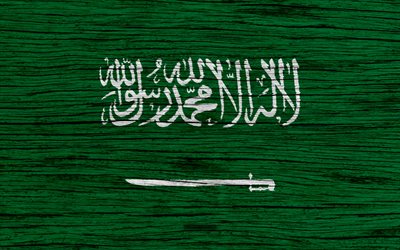 Flag of Saudi Arabia, 4k, Asia, wooden texture, Saudi flag, national symbols, Saudi Arabia flag, art, Saudi Arabia