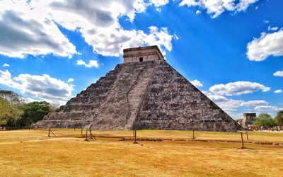 Chichen Itza, 4k, mexican landmarks, Mayan, Mexico, South America