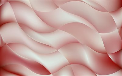 vaaleanpunainen aaltoja, luova, vaaleanpunainen tausta, abstrakti taide, abstrakti aallot