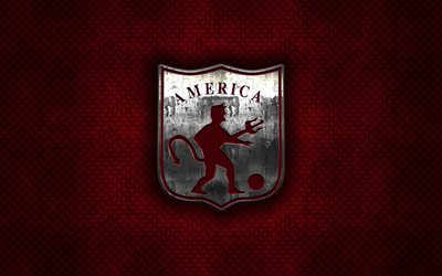 CD America de Cali, Colombia club di calcio, rosso, struttura del metallo, logo in metallo, emblema, Cali, in Colombia, la Liga Aguila, creativo, arte, calcio