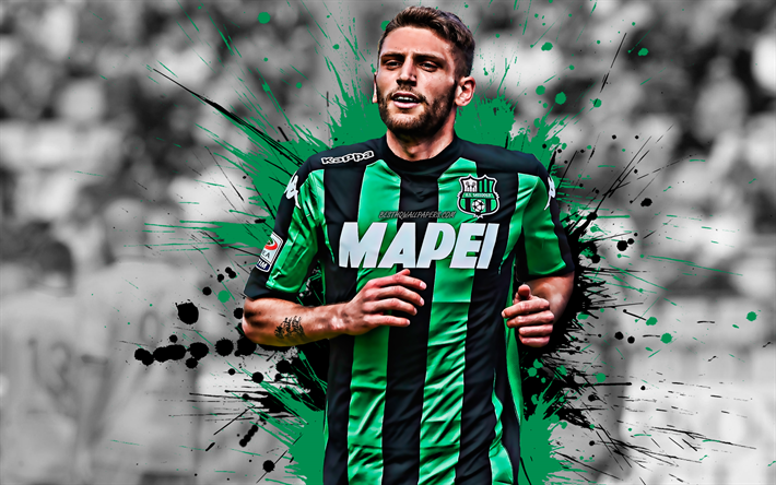 Download Wallpapers Domenico Berardi 4k Italian Football Player Us Sassuolo Striker Green Black Paint Splashes Creative Art Serie A Italy Football Grunge Berardi For Desktop Free Pictures For Desktop Free