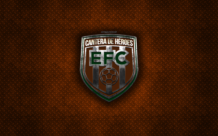 Envigado FC, club de f&#250;tbol Colombiano, naranja metal textura de metal, logotipo, emblema, Envigido, Colombia, la Liga Aguila, creativo, arte, f&#250;tbol