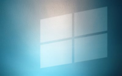 4k, 10, Windows, mavi arka plan, Microsoft, Windows 10 logo, yaratıcı