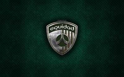 Equidad Club Deportivo, Colombian football club, green metal texture, metal logo, emblem, Bogota, Colombia, Liga Aguila, creative art, football, La Equidad FC