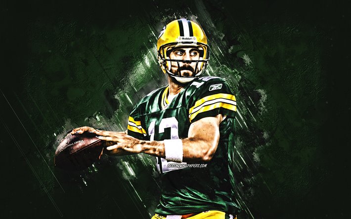 Aaron Rodgers, Green Bay Packers, joueur de football am&#233;ricain, portrait, NFL, etats-unis, le Football Am&#233;ricain, le National Football League