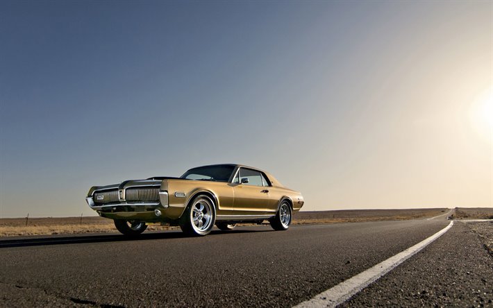 Mercury Cougar, lihas autoja, 1968 autoja, retro autot, 1968 Mercury Cougar, amerikkalaisten autojen, Elohopeaa