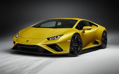 Lamborghini Huracan Evo RWD, 2020, vista frontale, sport di lusso coup&#233;, nuovo golden, auto sportive italiane, Huracan trazione Posteriore, Lamborghini