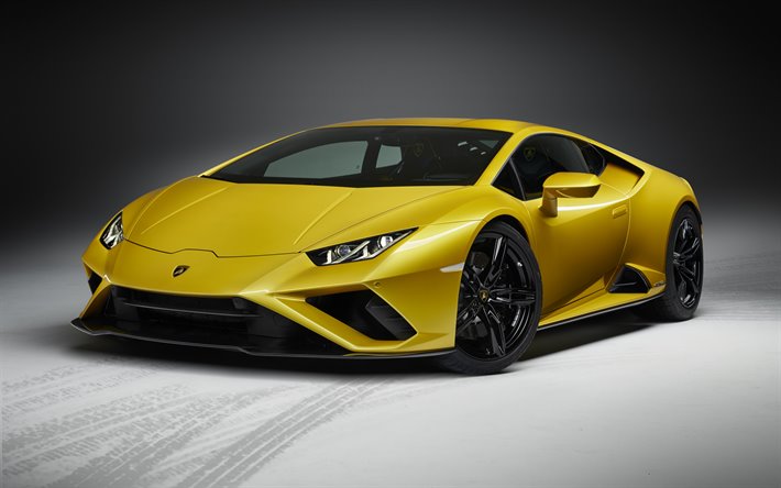 Lamborghini Huracan Evo RWD, 2020, framifr&#229;n, lyx sport coupe, nya gyllene, italienska sportbilar, Huracan Bakhjulsdrift, Lamborghini