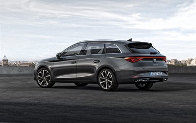 2020, la Seat Leon Sportstourer, vista posteriore, esterno, grigio, station wagon, grigio Leon Sportstourer, spagnolo, auto, Seat