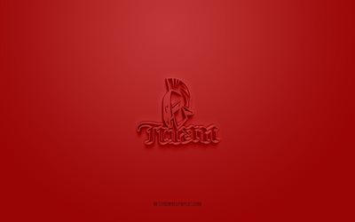 Acadie-Bathurst Titan, creative 3D logo, red background, Canadian hockey team, QMJHL, New Brunswick, Canada, 3d art, hockey, Acadie-Bathurst Titan 3d logo