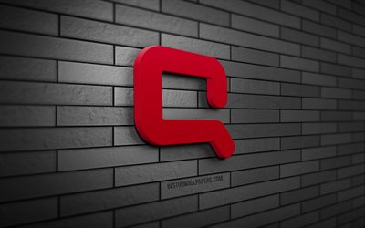 Compaq 3D logo, 4K, gray brickwall, creative, brands, Compaq logo, 3D art, Compaq
