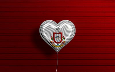 I Love Colima, 4k, realistiset ilmapallot, punainen puinen tausta, Coliman p&#228;iv&#228;, Meksikon osavaltiot, Coliman lippu, Meksiko, ilmapallo lipulla, Colima