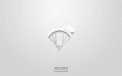 Air Sports 3d-ikon, vit bakgrund, 3d-symboler, Air Sports, sportikoner, 3d-ikoner, Air Sports-skylt, sport 3d-ikoner
