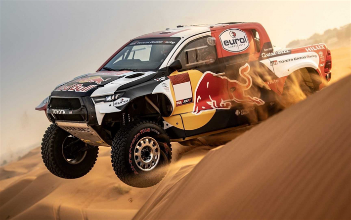 2022 Toyota GR DKR Hilux T1, auto da rally, racing, Dakar, dune di sabbia, Toyota GR Hilux, tuning, auto da corsa, Toyota
