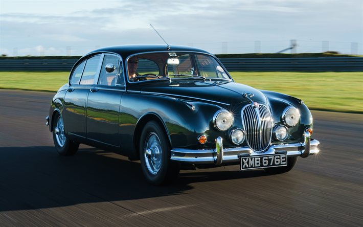 Jaguar Mark 2, 4k, retro carros, 1965 carros, UK-spec, carros de luxo, 1965 Jaguar Mark 2, Jaguar