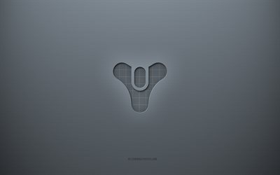 Destiny logo, gray creative background, Destiny emblem, gray paper texture, Destiny, gray background, Destiny 3d logo