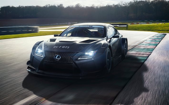 Lexus RC F GT3, 2017年度, 炭素繊維体, レース車, 黒レクサス, スポーツカー
