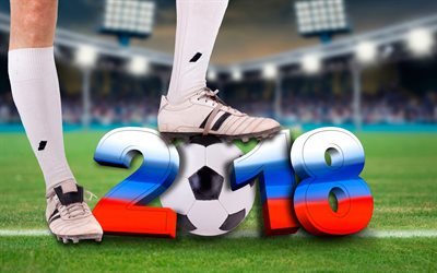 A r&#250;ssia 2018, Copa Do Mundo De 2018, Federa&#231;&#227;o Russa, futebol, est&#225;dio de futebol, bola