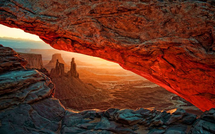 Anıt Vadi, G&#252;n batımı, kayalar, Utah, ABD, Amerikan tarihinin, Monument Valley Aşiret Park, Kanyon, Amerika, g&#252;zel doğa