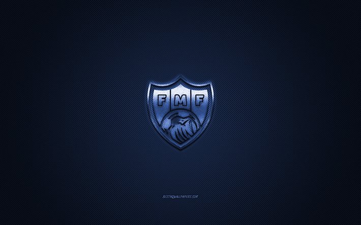 Moldovan jalkapallomaajoukkue, tunnus, UEFA, sininen logo, sininen kuitu tausta, Moldovan jalkapallo joukkueen logo, jalkapallo, Moldova