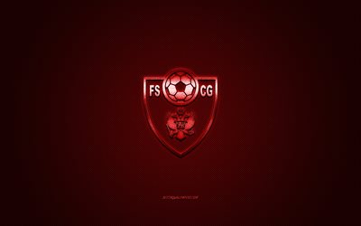 Montenegro national football team, emblem, UEFA, red logo, red fiber background, Montenegro football team logo, football, Montenegro