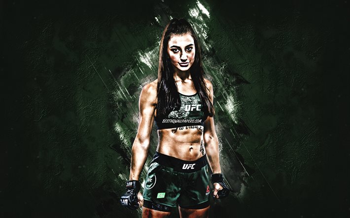 Nadia Kassem, UFC, luchador australiano, retrato, piedra verde de fondo, Ultimate Fighting Championship