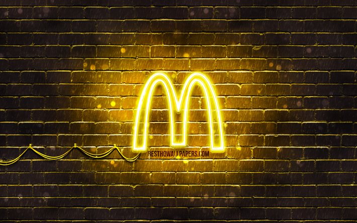  Descargar fondos de pantalla McDonalds logo amarillo, 4k, amarillo brickwall, McDonalds logotipo, marcas, McDonalds de neón logotipo de McDonalds libre. Imágenes fondos de descarga gratuita