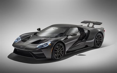Ford GT, Liquid Carbon, 2020, black sports coupe, front view, black supercar, tuning Ford GT, American sports cars, Ford