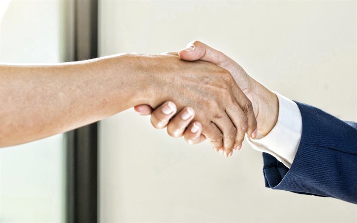 handshake, 4k, gesch&#228;ftsleute, einen deal machen, handshake-konzepte