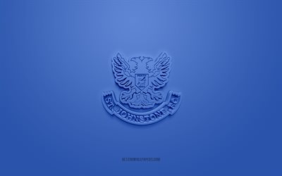 St Johnstone FC, creative 3D logo, blue background, 3d emblem, Scottish football club, Scottish Premiership, Perth, Scotland, 3d art, football, St Johnstone FC 3d logo