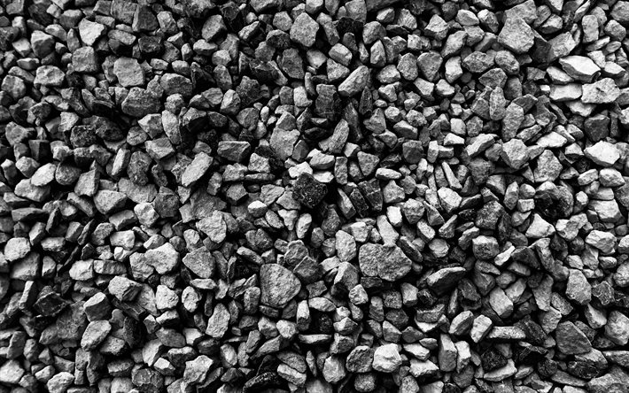 4k, 黒い石, Tag Type, 粗い砂利, 黒い石の質感, 砂利の背景, 砂利のテクスチャ, 小石のテクスチャ, 石の背景, 茶色の小石, 黒の背景, 黒砂利のテクスチャ