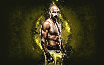 Warlley Alves, UFC, MMA, brazilian fighter, yellow stone background, Ultimate Fighting Championship