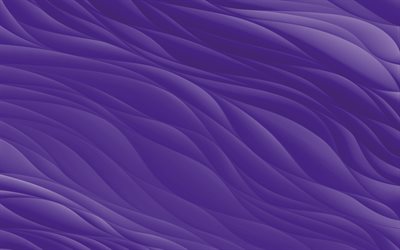 purple waves plaster texture, 4k, purple waves background, plaster texture, waves texture, purple waves texture