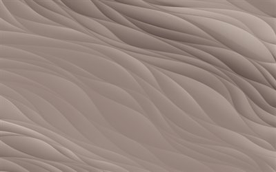 ruskeat aallot kipsi tekstuuri, 4k, ruskeat aallot tausta, kipsi rakenne, aallot rakenne, ruskeat aallot rakenne