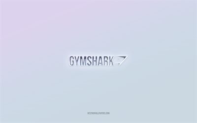 gymshark logotyp, klippa ut 3d text, vit bakgrund, gymshark 3d logotyp, gymshark emblem, gymshark, pr&#228;glad logotyp, gymshark 3d emblem