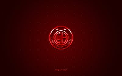 CS Union Huaral, Peruvian football club, red logo, red carbon fiber background, Liga 1, football, Peruvian Primera Division, Huaral, Peru, CS Union Huaral logo