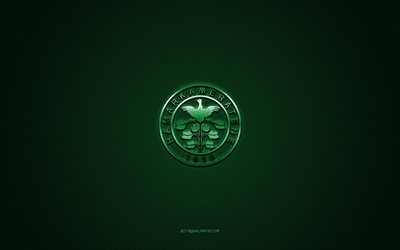 Hamarkameratene, Norwegian football club, green logo, green carbon fiber background, Eliteserien, football, HamKam, Norway, Hamarkameratene logo