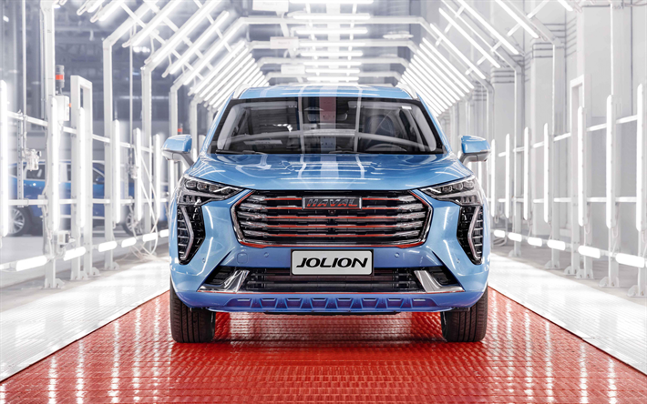 2022, Haval Jolion, 4k, front view, exterior, blue Jolion, Haval Jolion production, Chinese cars, Haval