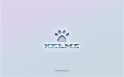 شعار كيلم, قطع النص ثلاثي الأبعاد, خلفية بيضاء, شعار كيلمي 3d, شعار كيلمي, كيلمي, شعار منقوش, شعار kelme ثلاثي الأبعاد