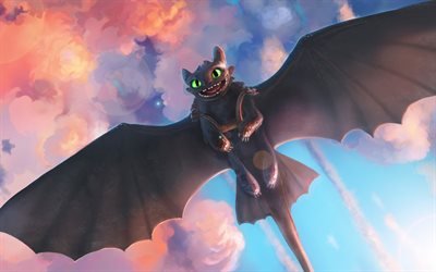 Toothless, 2019 movie, art, How to Train Your Dragon 3