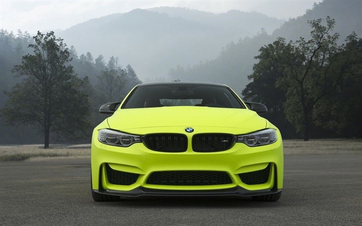 BMW M4, front view, 2018 cars, tuning, BW M4, F82, lime m4, BMW