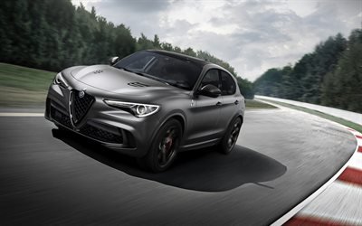 Alfa Romeo Stelvio, 2018, il Quadrifoglio, pista da corsa, sport SUV, tuning Stelvio, auto italiane, Alfa Romeo