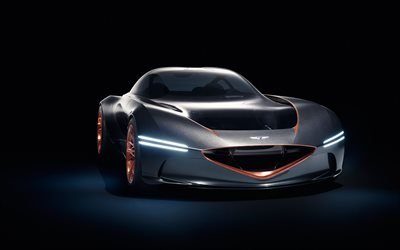 Genesis Essentia Concept, darkness, 2018 cars, headlights, concept cars, Genesis