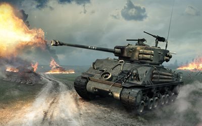 Fury tank, World of Tanks, M4A3E8 Sherman Fury, unique tank, American tanks, online game