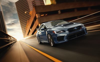 Subaru WRX STI, 4k, rue, 2018 voitures, 50e Anniversaire, la nouvelle WRX STI, Subaru