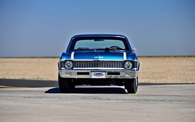 Chevrolet Nova, vista de frente, coches del m&#250;sculo, 1970 coches, tuning, coches retro, 1970 Chevrolet Nova, coches americanos, Chevrolet