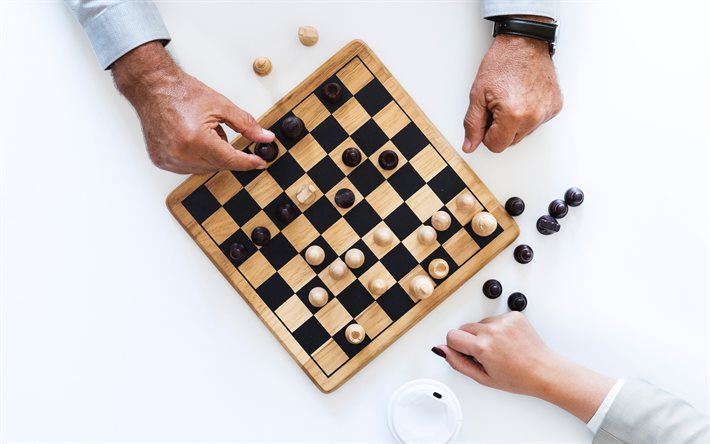 ajedrez, personas de negocios, conceptos de negocios, empresarios, juego de ajedrez, las piezas de ajedrez