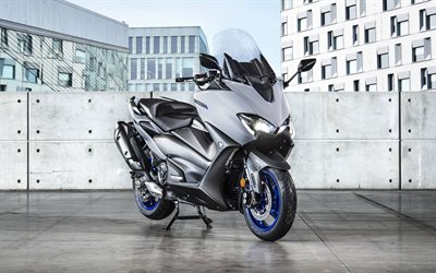 2020, Yamaha TMax, modern scooter, city transport, new silver TMax, japanese scooters, Yamaha