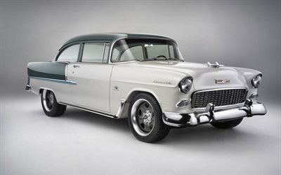 chevrolet bel air, studio, 1955 autos, retro-autos, amerikanische autos, 1955 chevrolet bel air, chevrolet