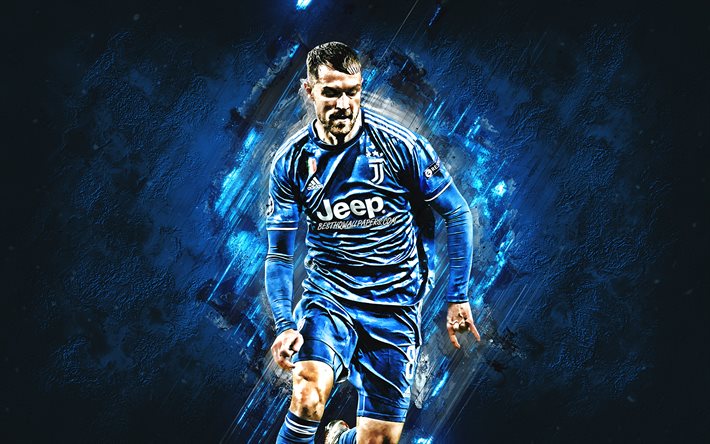 Aaron Ramsey, la Juventus FC, footballeur Gallois, le milieu de terrain, la Serie A, la pierre bleue de fond, football, Italie
